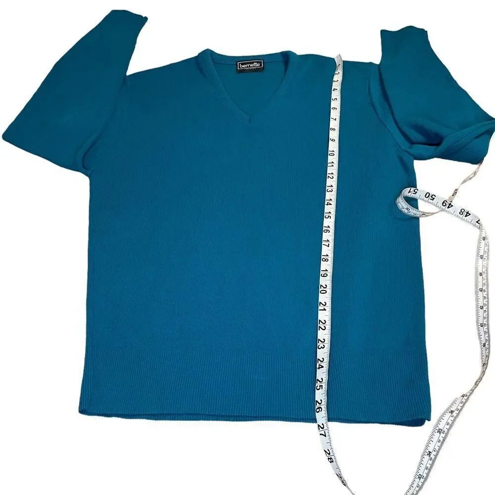 Teal V-neck Sweater - Vintage Bernette - Picture 6 of 6